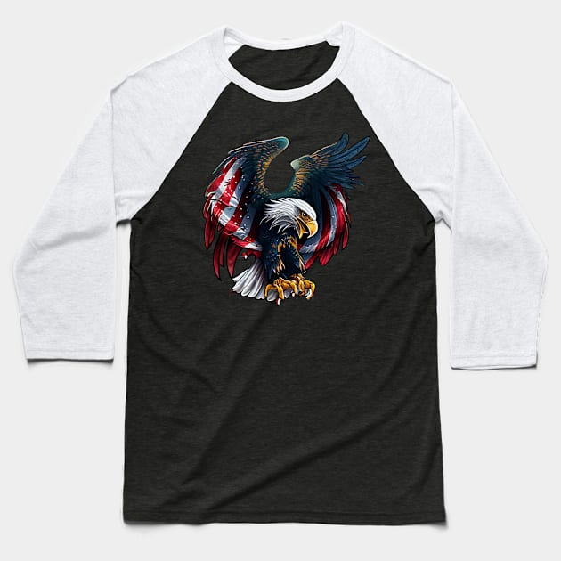 American Eagle Design Baseball T-Shirt by Kingdom Arts and Designs